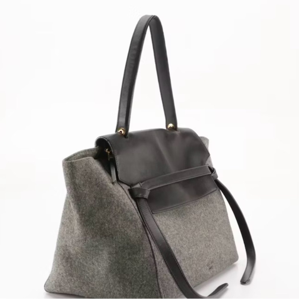 Celine Black and Gray Shoulder Bag